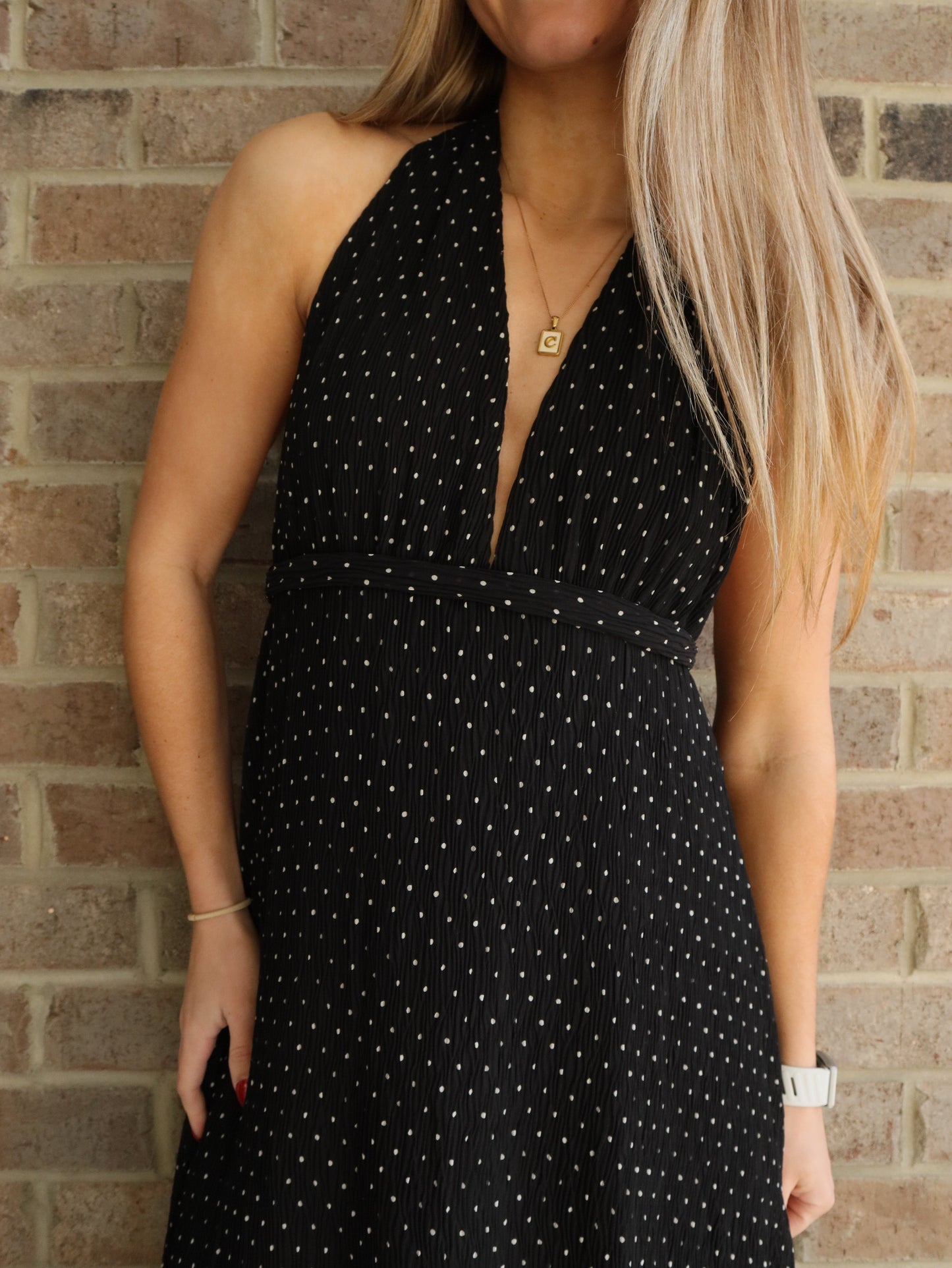 Midnight Polka Dot Dress